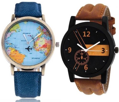Maan International Combo of 2 LR001 & Blue Analogue Watch  - For Couple   Watches  (Maan International)