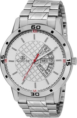 Gesture 1210- White Day And Date Chain Watch  - For Men   Watches  (Gesture)