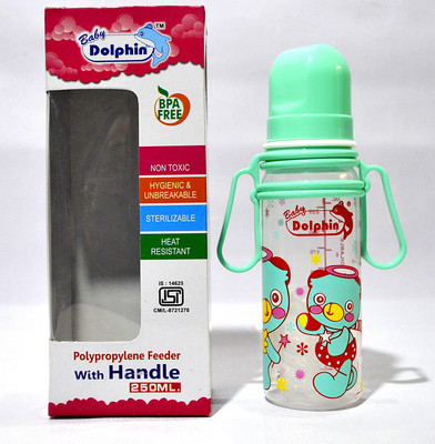 

Dolphin Baby Products Polypropylene Feeder with handle green color - 250 ML - 250 ml(Green, Blue, Pink)