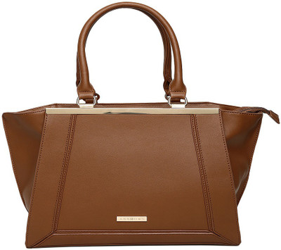 

Addons Metal Bar Tote Bag Shoulder Bag(Brown, 5 L)