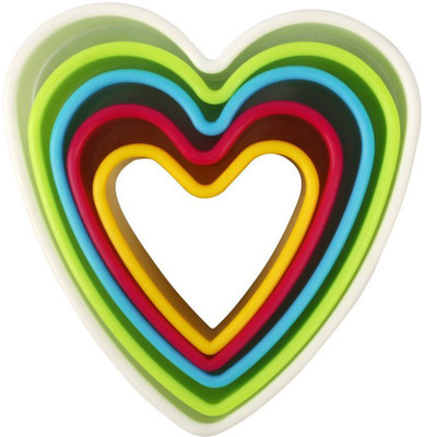 Jamboree Cookie Cutter Set Heart-shaped Biscuit Cutter Set Multi-size Cookie Cutters Shapes for Kids Multi-color Sandwich Fondant Cutter(Heart) Cookie Cutter(Pack of 5)