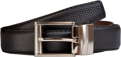

Scharf Men Formal, Casual Black Artificial Leather Reversible Belt, Black 08271