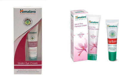 

Himalaya under eye cream, natural glow fairness cream , lip balm(Set of 3)