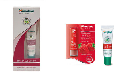 

Himalaya under eye cream , strawberry shine lip care, lip balm(Set of 3)