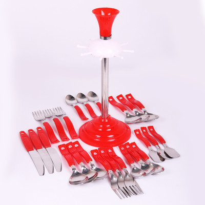 

Bluzon Deluxe & Revolving 24 Pcs. Plastic, Stainless Steel Cutlery Set(Pack of 1)