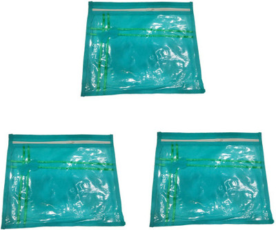 

Shreeji Decoration Cover Bag Plain 36 Pcs Blue Saree Suit Dress With Bow & Stripes Packaging Plastic Zip(Blue)