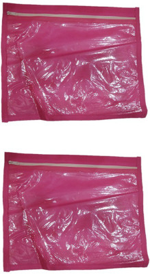 

Shreeji Decoration Cover Bag Plain 24 Pcs Saree Suit Dress Bedsheet Pink Packaging Plastic Zip(Pink)