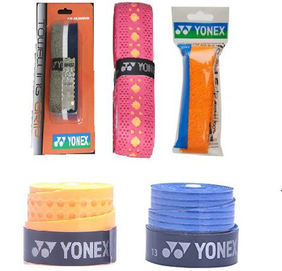 

Yonex Combo of Badminton Racket Grips (Pack of 5) ( Color on availability) Smooth Tacky Grip(Multicolor, Pack of 3)