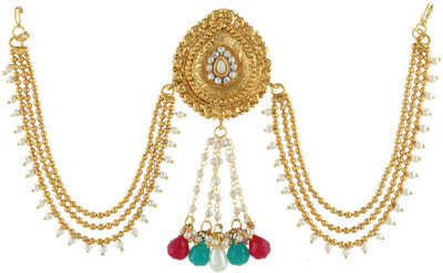 

Anuradha Art Jewellery Traditional Hair Brooch Hair Chain(Gold)