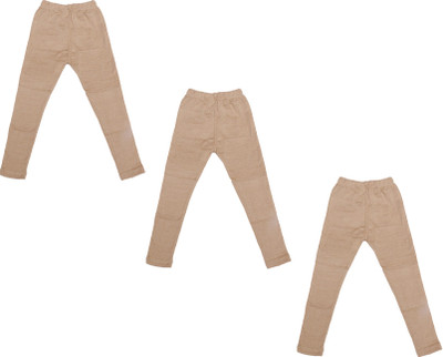 IndiWeaves Legging For Girls(Beige Pack of 3)