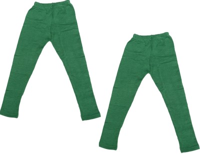 IndiWeaves Legging For Girls(Green Pack of 2)