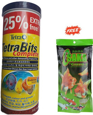 

pawsitively Bio-Active Formula For Good Heath & Growth Complete Fish Food - 375gm/1250ml (25% Extra ) With Free Osaka Green-1 Mini Pellet Fish Food - 100 gm 400 g Dry Fish Food(Pack of 2)