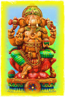 

Ganesh canvas painting | Wall Art Poster Paper Print(18 inch X 12 inch)