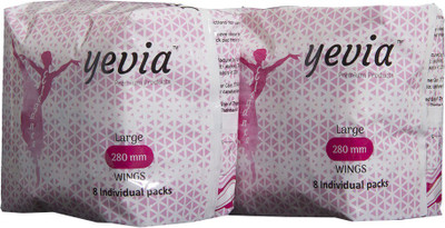 

Yevia Sanitary Napkin(Anion) Combo Pack 16 Pads (8 pads/pack of 2) Ex.Large 280 mm Sanitary Pad(Pack of 16)