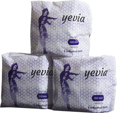 

Yevia Sanitary Napkin (Anion) Combo Pack (8Pads Pack of 3) 24Nos Sanitary Pad(Pack of 24)