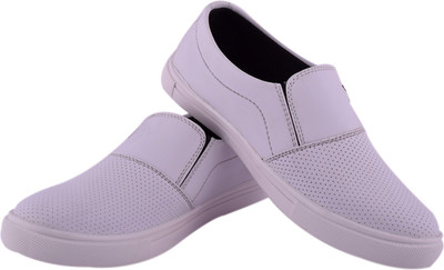 

Footfit Stylish Slip On Sneakers For Men(White