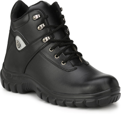 

Fashion Tree Steel Toe Safety Shoe (Timberwood TWBK09) Boots For Men(Black