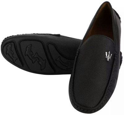 

GB Premium Black Loafers For Men(Black