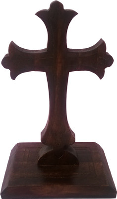 

Craftman Craftman Holy Cross LiDark Wooden Decorative Showpiece - 9 cm(Wooden, Brown)