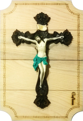

Craftman Craftman Crucifixion - Jesus on the Cross Decorative Showpiece - 36 cm(Polyresin, Brown)