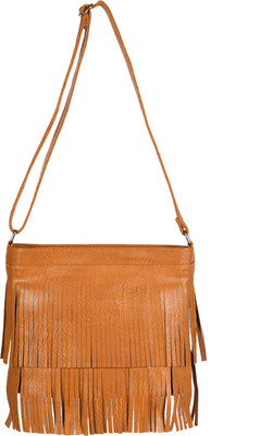 

style fashion Girls Casual Brown Leatherette Sling Bag