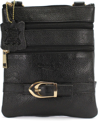 

REINE Girls Formal Black Genuine Leather Sling Bag