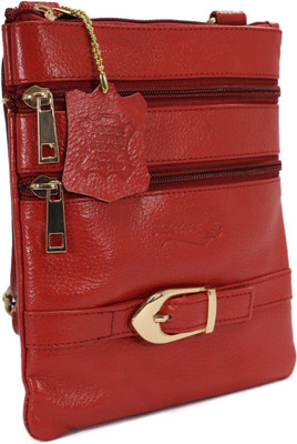 

REINE Girls Formal Red Genuine Leather Sling Bag