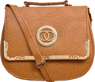 

Bizarre Vogue Women Casual Tan PU Sling Bag