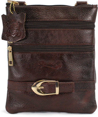 

REINE Girls Formal Brown Genuine Leather Sling Bag