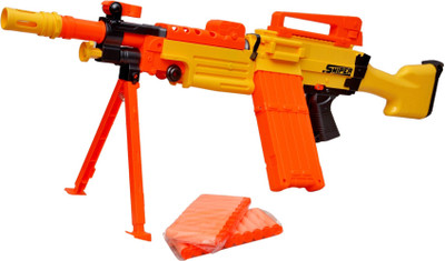 

Toyshine Snipper Motorized Foam Blaster Gun toy, Safe and Long Range, 20 Bullets(Yellow)