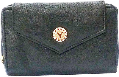 

kd collections Women Black Artificial Leather Wallet(7 Card Slots)