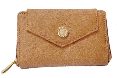 

kd collections Women Multicolor, Brown Artificial Leather Wallet(7 Card Slots), Light brown
