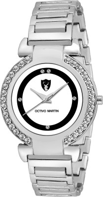 OCTIVO MARTIN OM-CH 2031 White Studded Analog Watch  - For Women   Watches  (OCTIVO MARTIN)
