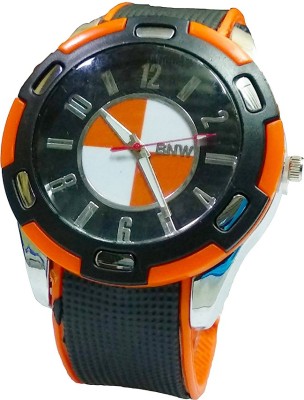 Faas Round BMW Style Black Orange Watch  - For Boys   Watches  (Faas)