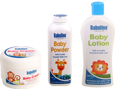 

Babuline Baby Cream 50gm+Baby Lotion 200ml+Baby Powder 50 gm- Combo Pack of 3(White)