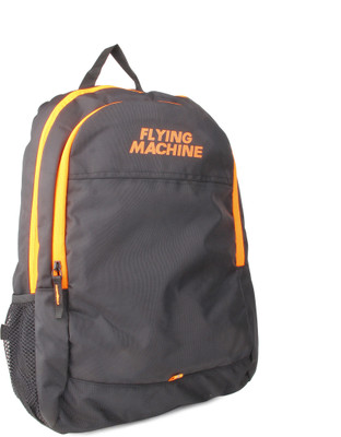 

Flying Machine FMLO8128 18 L Backpack(Orange, Grey), Black