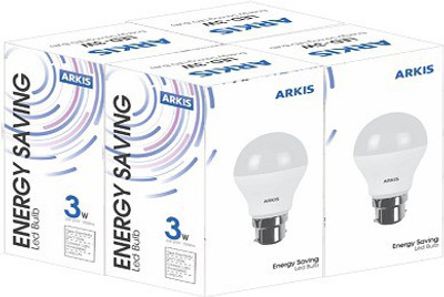 

ARKIS 3 W Round B22 LED Bulb(White, Pack of 4)