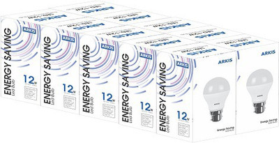 

ARKIS 12 W Round B22 LED Bulb(White, Pack of 10)