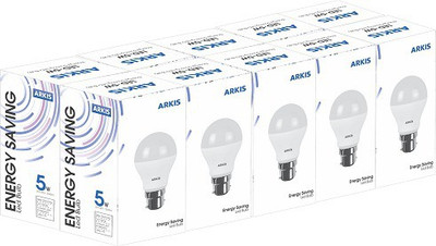 

ARKIS 5 W Round B22 LED Bulb(White, Pack of 10)