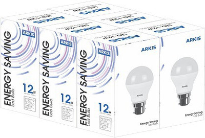 

ARKIS 12 W Round B22 LED Bulb(White, Pack of 6)