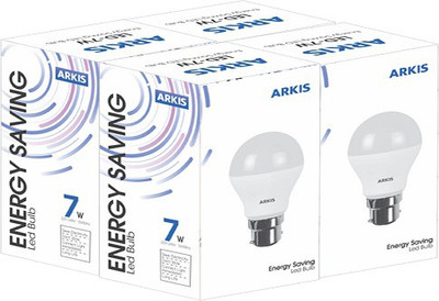 

ARKIS 7 W Round B22 LED Bulb(White, Pack of 4)