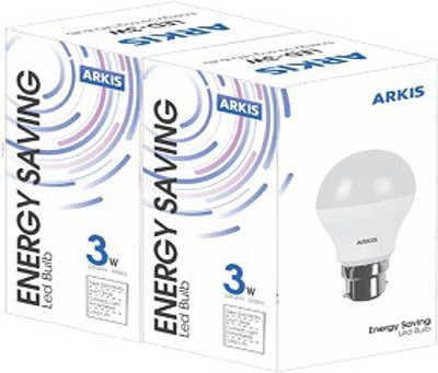 

ARKIS 3 W Round B22 LED Bulb(White, Pack of 2)