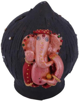 

Craft Art India Decorative Handmade Money Bank/Piggy Bank/Coin Box With Lord Ganesha In Coconut Shape {CAI-HD-0073/Size(Inch):6x4.5x4.5} Coin Bank(Multicolor)