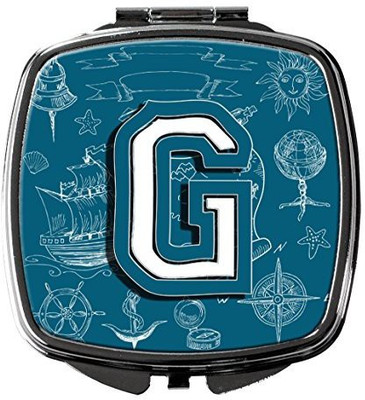 

Caroline's Treasures CJ2014-GSCM Letter G Sea Doodles Initial Alphabet Compact Mirror