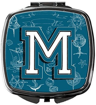 

Caroline's Treasures CJ2014-MSCM Letter M Sea Doodles Initial Alphabet Compact Mirror
