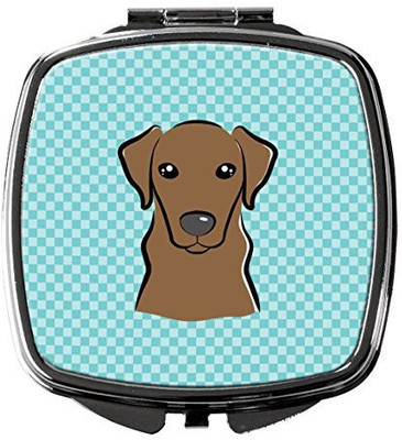 

Caroline's Treasures BB1172SCM Checkerboard Blue Chocolate Labrador Compact Mirror