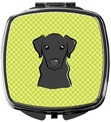 

Caroline's Treasures BB1297SCM Checkerboard Lime Green Black Labrador Compact Mirror