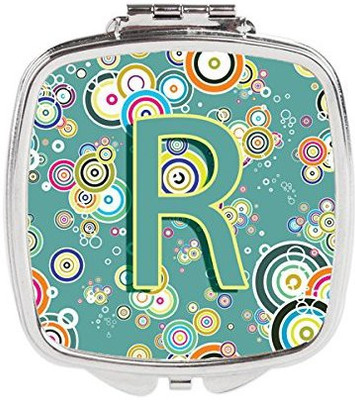 

Caroline's Treasures CJ2015-RSCM Letter R Circle Teal Initial Alphabet Compact Mirror