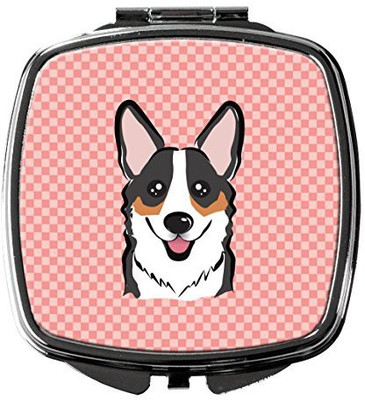 

Caroline's Treasures BB1255SCM Checkerboard Pink Corgi Compact Mirror