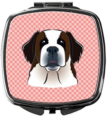 

Caroline's Treasures BB1246SCM Checkerboard Pink Saint Bernard Compact Mirror